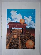 Kleurrijke zeefdruk van Anneke De Keyser "Tafeltje dek je", Antiek en Kunst, Kunst | Litho's en Zeefdrukken, Ophalen of Verzenden
