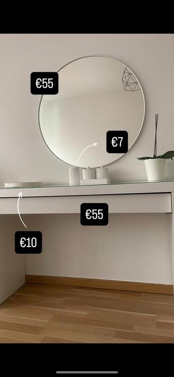 Table de maquillage + miroir, Enlèvement, Comme neuf