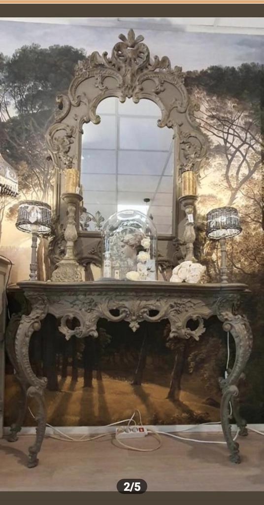 Prachtige Baroque rococo console met spiegel., Antiek en Kunst, Antiek | Spiegels, Ophalen