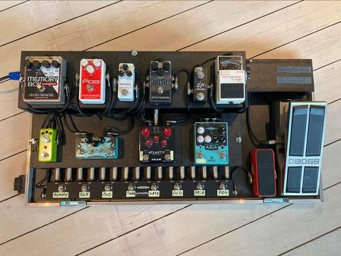 Volledig professioneel pedalboard in flightcase, Muziek en Instrumenten, Effecten, Zo goed als nieuw, Chorus, Delay of Echo, Distortion, Overdrive of Fuzz
