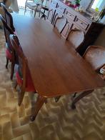 Table et 6 chaises en chêne massif, Comme neuf, Chêne, Rectangulaire, 50 à 100 cm