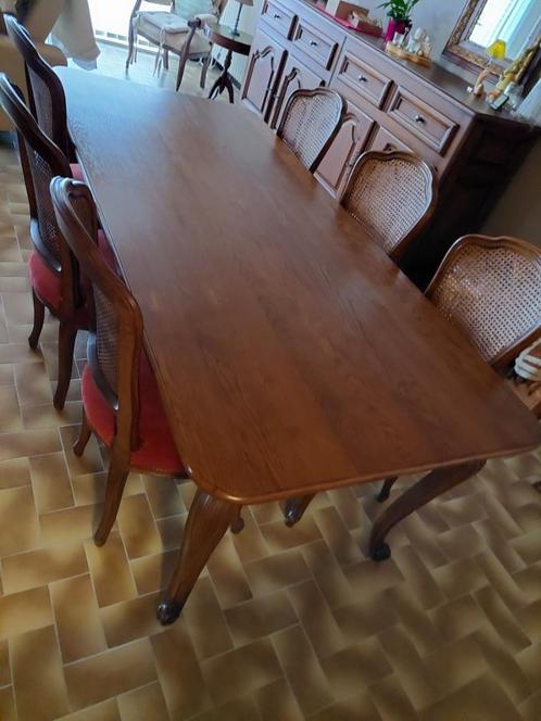 Table et 6 chaises en chêne massif, Maison & Meubles, Tables | Tables à manger, Comme neuf, 50 à 100 cm, 200 cm ou plus, Cinq personnes ou plus