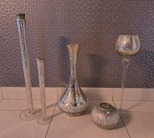 Decoratie met zilveren patin, Huis en Inrichting, Woonaccessoires | Kandelaars en Kaarsen, Gebruikt, Ophalen