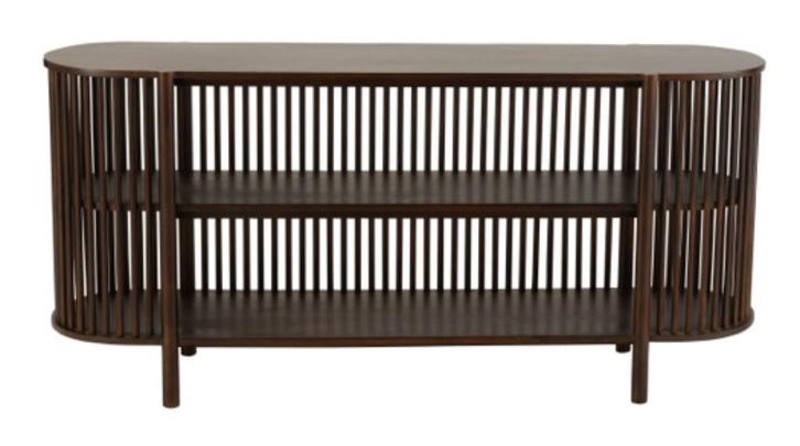 Console 2 planken mango hout donker bruin, Huis en Inrichting, Tafels | Sidetables, Nieuw, 25 tot 50 cm, 150 tot 200 cm, Ovaal