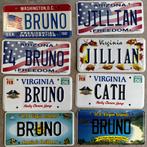 Kenteken USA nummerplaat BRUNO CATHERINE, Verzamelen, Ophalen of Verzenden