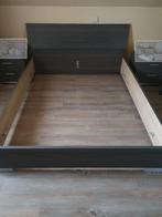 Bed + 2x Lattenbodem - 160x200cm, Ophalen, Gebruikt, Bruin, Tweepersoons
