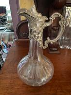 Ancienne carafe à vin en verre et étain, Ophalen