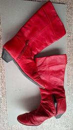 Jolies bottes en cuir nappa rouge doux 38, Rouge, Made in Italy, Enlèvement ou Envoi, Comme neuf