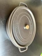 Staub Braadpan Ovaal Cocotte Zwart - ø 41 cm / 12 liter, Comme neuf, Fonte, Plaque céramique, Enlèvement