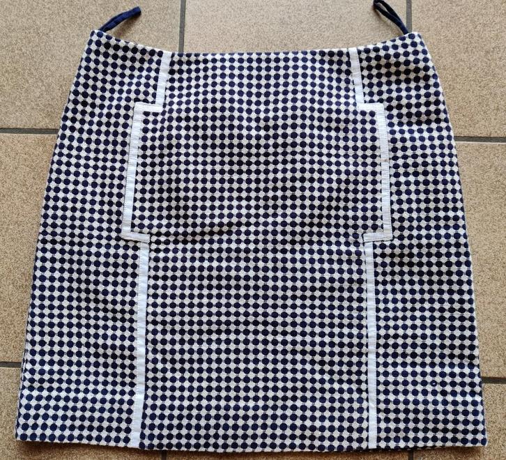 Donker blauw rokje met wit, Kleding | Dames, Rokken, Zo goed als nieuw, Maat 36 (S), Blauw, Boven de knie, Ophalen of Verzenden