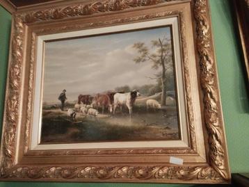 Jan van Baelen (1948-): „Landschap met schapen en koeien., Ophalen