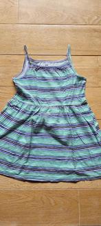 Jurk met blauwe, zwarte en groene strepen - H&M - maat 8-10, Gebruikt, Meisje, H&M, Ophalen of Verzenden