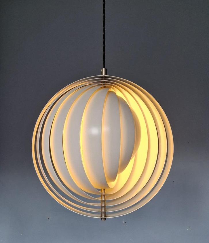 Vintage Moon lamp Panton | plafondlamp | hanglamp, Huis en Inrichting, Lampen | Plafondlampen, Gebruikt, Metaal, Ophalen