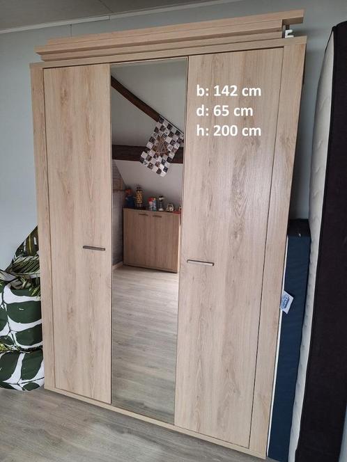3deurs kleerkast met spiegel, Huis en Inrichting, Kasten | Kleerkasten, Gebruikt, 200 cm of meer, 100 tot 150 cm, 50 tot 75 cm