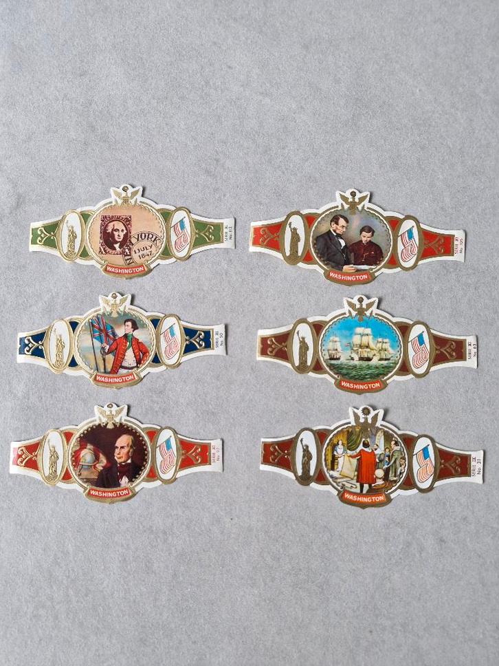 sigarenbanden Washington, Verzamelen, Rookartikelen, Aanstekers en Luciferdoosjes, Sigarenbandjes, Ophalen of Verzenden