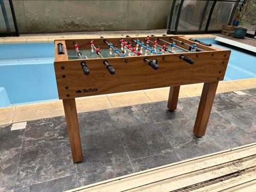Voetbaltafel - houten retro look, Kinderen en Baby's, Speelgoed | Voetbaltafels, Gebruikt, Ophalen