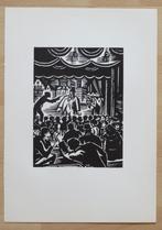 Houtsnede van Frans Masereel: Brussels poppentheater, Antiek en Kunst, Verzenden
