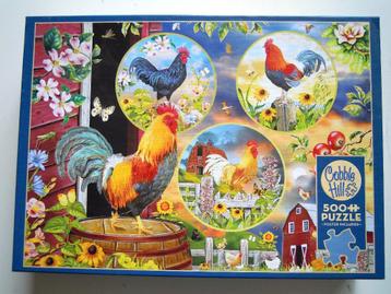 Puzzle de Cobble Hill avec des coqs, Enlèvement ou Envoi, 500 à 1500 pièces, Comme neuf, Puzzle