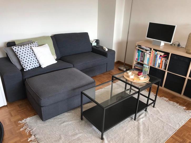 Mooie grijze driezit, Maison & Meubles, Canapés | Salons, Utilisé, Banc droit, Trois personnes, 200 à 250 cm, 75 à 100 cm, Enlèvement