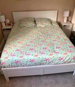 Schitterend wit houten bed LeenBakker compleet 140/200 nieuw, Ophalen, Zo goed als nieuw