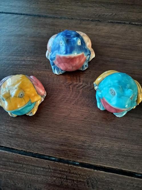 3 Zuid- Afrikaanse Raku aardewerk stier kikkers, Antiek en Kunst, Kunst | Niet-Westerse kunst, Ophalen of Verzenden