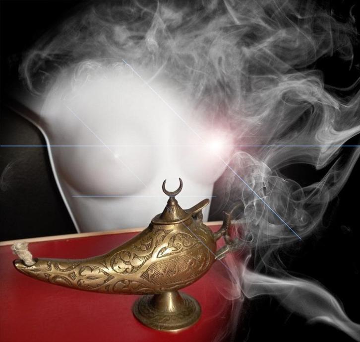 563) Aladin's wonderlamp, Antiek en Kunst, Kunst | Beelden en Houtsnijwerken, Ophalen of Verzenden
