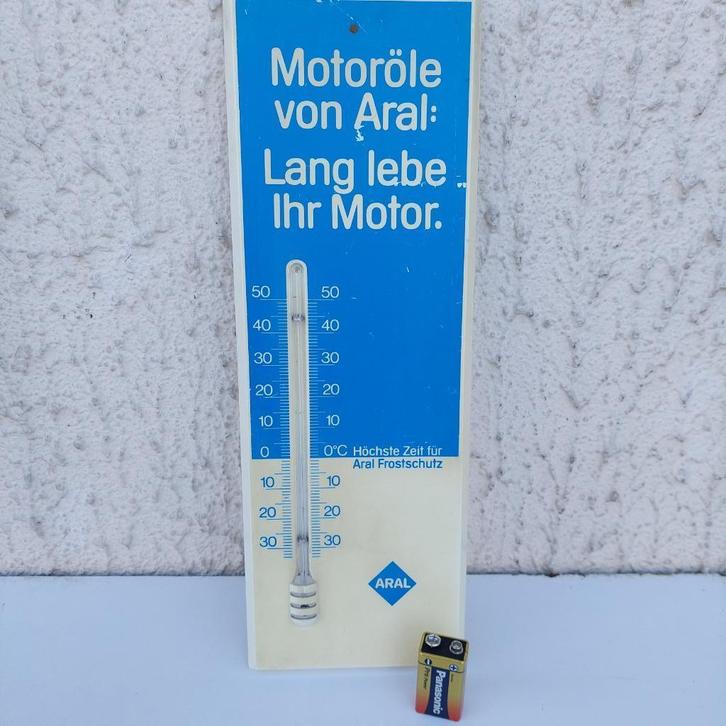 THERMOMETER PVC ARAL RECLAME MOTOROLIE DUITSLAND TUBE, Verzamelen, Merken en Reclamevoorwerpen, Gebruikt, Overige typen, Ophalen of Verzenden