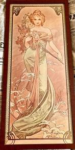 Mucha's 4 Seasons ingelijste posters, Verzamelen, Ophalen, Met lijst, Dier of Natuur, Rechthoekig Staand