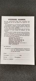 Collaboratie Waffen Langemarck SS oproep oostfront DRK, Verzamelen, Militaria | Tweede Wereldoorlog, Ophalen of Verzenden