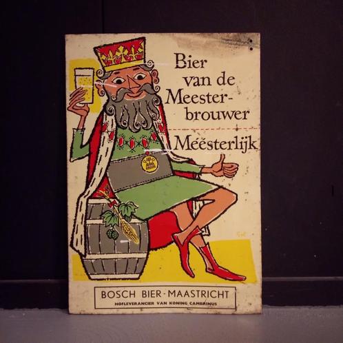 Reclamebord BOSCH BIER Maastricht 1963 Blik Verblifa Vintage, Verzamelen, Merken en Reclamevoorwerpen, Gebruikt, Reclamebord, Verzenden