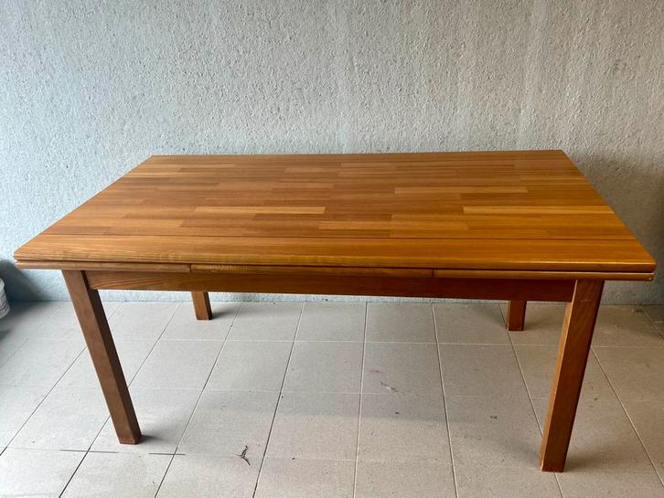 Houten (verstelbare)eettafel, Huis en Inrichting, Tafels | Eettafels, Zo goed als nieuw, Ophalen of Verzenden