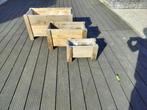 Bloembak hout - set van 3 stuks, Tuin en Terras, Binnen, Nieuw, Ophalen of Verzenden, Rechthoekig