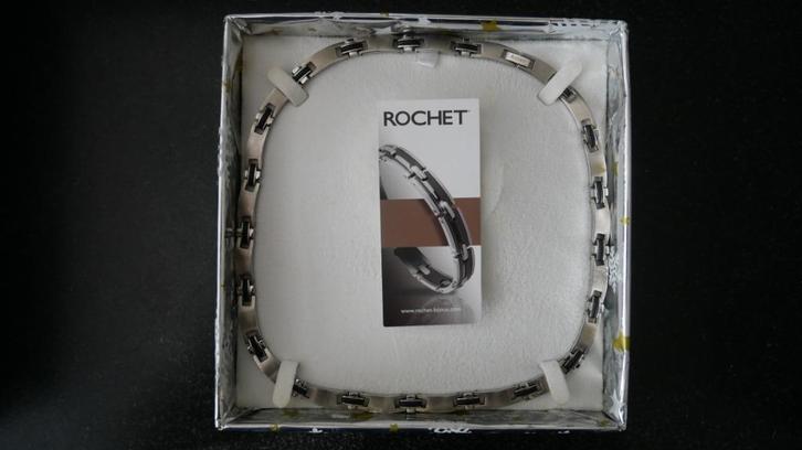 Collier en acier de marque ROCHET, Handtassen en Accessoires, Kettingen, Nieuw, Overige materialen, Grijs, Ophalen of Verzenden