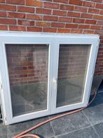 pvc dubbel opendraaiend raam met dubbel glas, Ophalen, Gevelraam of Ruit, Gebruikt, 120 tot 160 cm