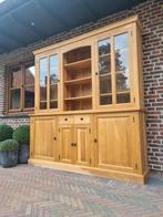 Massief eiken buffetkast/vitrinekast GRATIS LEVERING, Huis en Inrichting, Kasten | Buffetkasten, 200 cm of meer, Eikenhout, Ophalen of Verzenden