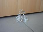 Witte glitter miniatuur fiets driewieler decoratie, Ophalen of Verzenden, Decoratie