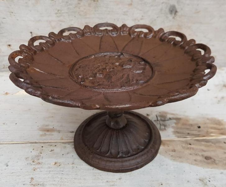 Bruine gietijzeren ronde schaal schaaltje, Huis en Inrichting, Woonaccessoires | Schalen en Manden, Zo goed als nieuw, Schaal