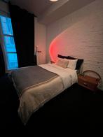 Dubbelbed 140x200 (Malm) + matras (Valevåg), Huis en Inrichting, Slaapkamer | Bedden, Ophalen, Wit, Tweepersoons, 140 cm