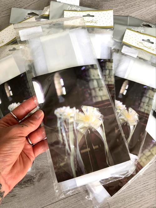 16 paquet noeud ruban blanc satin Deco chaise eglise mariage, Hobby & Loisirs créatifs, Articles de fête, Neuf, Décoration