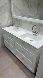 Badkamermeubel keramische met spiegel en kranen 160cm breed, Huis en Inrichting, Badkamer | Badkamermeubels, Ophalen