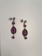 Boucles d'oreilles avec pierres améthyste, Enlèvement ou Envoi, Comme neuf, Pendantes, Avec pierre précieuse