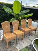 4 rieten stoelen, Tuin en Terras, Ophalen, Gebruikt