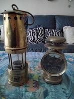 lampe de mineur + lampe de train, Antiquités & Art