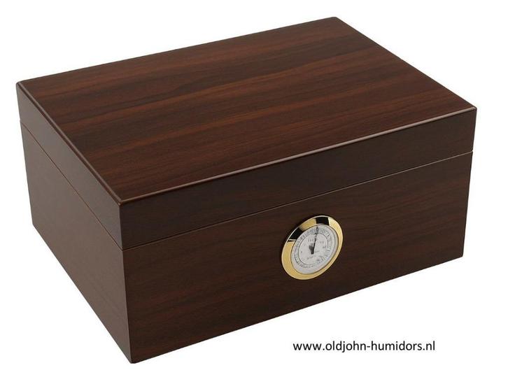 HUMIDOR "WALNUT" VOOR 50 SIGAREN -WALNOOT  SIGARENKIST h49, Verzamelen, Rookartikelen, Aanstekers en Luciferdoosjes, Nieuw, Tabaksdoos of Verpakking