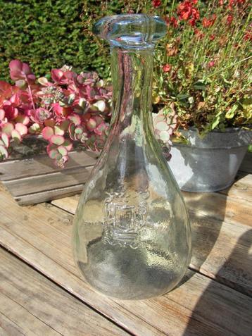 olijfoliefles-karaf-glas-jaren 60-met gietteut-VINTAGE, Enlèvement ou Envoi