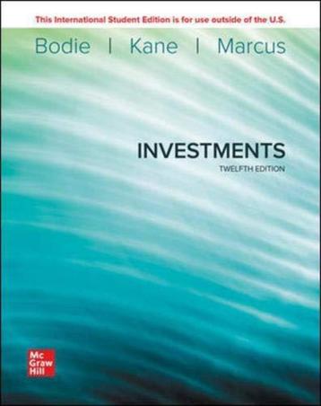 Investments Bodie Kane Marcus 12th edition NIEUW