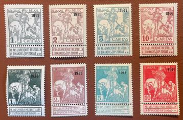België 1911 Caritas reeks MH beschikbaar voor biedingen