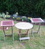 Tuin - 3 klaptafeltjes - 10 euro stuk, Tuin en Terras, Tuintafels, Ophalen, Zo goed als nieuw, Vierkant, Hout