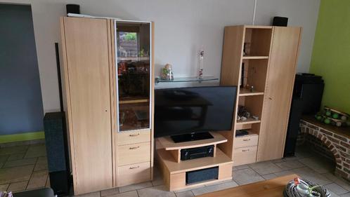Tv-meubel van natuurlijk beukenhout, Huis en Inrichting, Kasten |Televisiemeubels, Gebruikt, Glas, Overige materialen, Ophalen