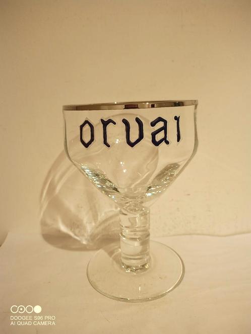 Oud emaille bierglas Trappist Orval, Verzamelen, Biermerken, Zo goed als nieuw, Glas of Glazen, Overige merken, Ophalen of Verzenden